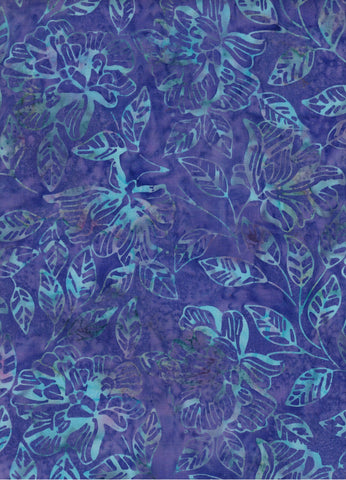 CAP 709 FB Floral Boutique Purple with Aqua Flowers Cotton for Patchwork and Quilting