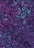 CAP 715 FB Floral Boutique Medium Purple with Mid-Size Blue Pink Purple Flowers Cotton for Patchwork and Quilting