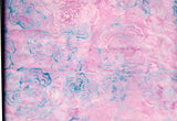 CAP 737 T Pale Purple with Blue Silver Flowers Batik Cotton, for Patchwork, Quilting and Sewing