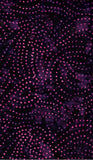 Purple cotton batik fabric with pink polka dot pattern