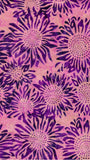 Sunflower Design on Light Purple Cotton Batik Fabric