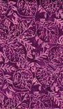 Purple fabric with leaf pattern cotton batik fabric