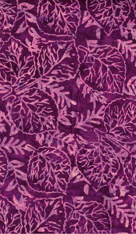 CAP 751 FB3 Floral Boutique Batik Cotton Pink and Purple Floral Sprays on Dark Violet Purple for Patchwork and Quilting
