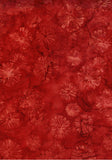 CAR 457H Rusty Red with Lighter Coloured Starbursts Hoffman Batik Fabric for Patchwork and Quilting