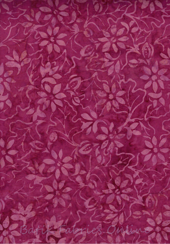 CAR 467 FB2 Floral Boutique Bright Mauve Pink Flowers and Leaves on Dark Mauve Pink Cotton for Patchwork and Quilting