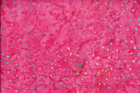 CAR 469 A  Mid Pink with Multi Spots Batik for Patchwork and Quilting. Anthology Fabric