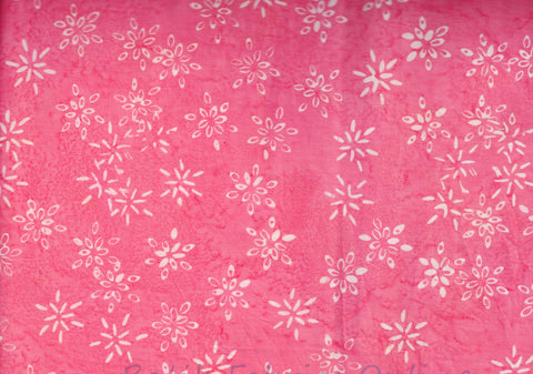 CAR 472 A   Pink with White Stars Batik for Patchwork and Quilting. Anthology Fabric