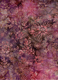 CAR 426 FB Floral Boutique Apricot Flowers on Multi Pink toned Batik Cotton for Patchwork and Quilting