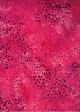 CAR 429 FB Floral Boutique Purple Red Small Petal Shapes on Hot Pink toned Batik Cotton for Patchwork and Quilting