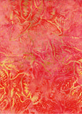 CAR 436FB Orange with Yellow Pale Orange Floral Sprays Cotton for Patchwork and Quilting