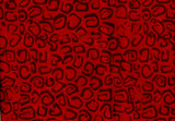 CAR 473 A Anthology Be Colourful Orange Red with Dark Shapes Cotton Batik Fabric Patchwork and Quilting