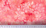 CAR 475 H Dahlia Flower Apricot on Dark Apricot Cotton Batik Fabric by Hoffman Patchwork and Quilting