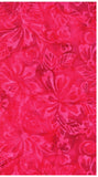 CAR 477 FB3 Floral Boutique Batik Cotton Pink Floral Sprays on Hot to Dark Pink for Patchwork and Quilting