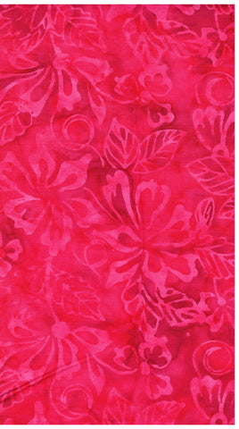 CAR 477 FB3 Floral Boutique Batik Cotton Pink Floral Sprays on Hot to Dark Pink for Patchwork and Quilting