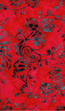 Red fabric with Grey floral patterns
