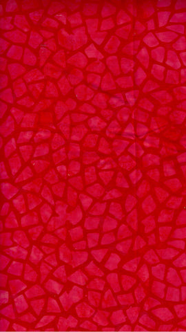 CAR 481 FB3 Floral Boutique Batik Cotton Pale Red Mosaic Tiles on Mid Dark Red for Patchwork and Quilting