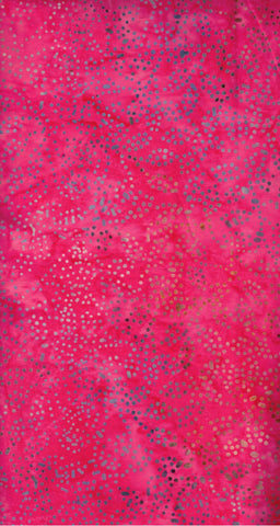 CAR 493 FB3 Floral Boutique Batik Cotton: Tan, Grey and Brown Random Small Dots on Dark Pink for Patchwork and Quilting