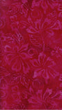 Floral pattern on a red background of cotton batik 