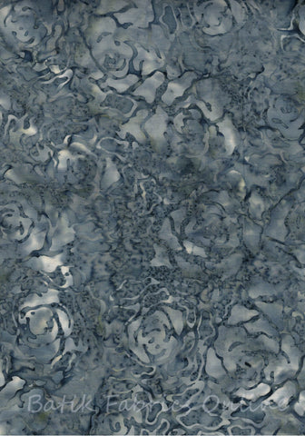 CAWBG 730 FB2 Floral Boutique Pale Silvery Grey and Grey Roses on Grey Batik Cotton for Patchwork and Quilting