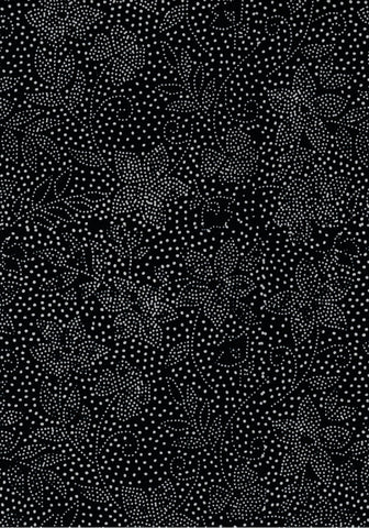 CAWBG 709H Black and White Tiny Dot Flowers Batik Fabric for Patchwork and Quilting