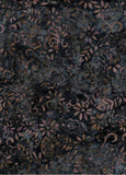 CAWBGB 724 FB Floral Boutique Brown Leaves and Flowers on Mid to Dark Grey Batik Cotton for Patchwork and Quilting