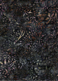 CAWBG 725FB Floral Boutique Brown and Tan Leaves on Mid to Dark Grey Batik Cotton for Patchwork and Quilting