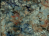 CAWBG 747 H Blue Grey Tan Gingko Leaves Cotton Batik Fabric by Hoffman Patchwork and Quilting