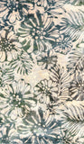 Floral pattern with Grey flowers on a pale grey background cotton batik fabric