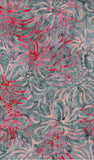 Orange Pink Ribbon Flowers on Light Grey