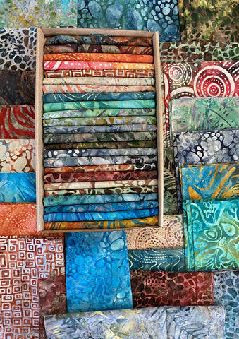 SBFQ24-2 Stash Builder [24 Fat Quarters] Batik Australia Colours of Australia Range Batik Fabric Patchwork and Quilting
