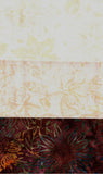 SBFE3-7cream brown batik fat Eighth bundle with 3 Fat Eighths            
