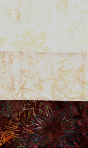 Cream Brown Batik Fat Quarter Bundle- 3 Fat Quarters/ SBFQ3-82