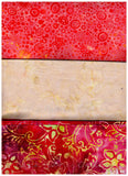 FB1M3 0203 Fabric Bundle 1M each of 3 Co-ordinating Prints Cotton Batik Fabrics