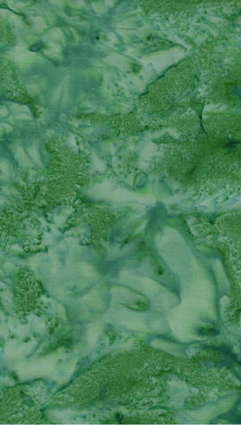 Green Tonal Batik Fabric for Patchwork, Quilting and Textile Art/ AT 143 H
