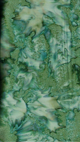 Green Tonal Batik Fabric for Patchwork, Quilting and Textile Art/ AT 139 H