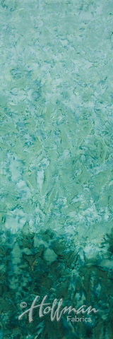 OMBRE  H851 166 Evergreen, Pale Teal Green to Dark Teal Green Graduation[25 cm strip across Fabric per unit] Batik Fabric for Patchwork and Quilting