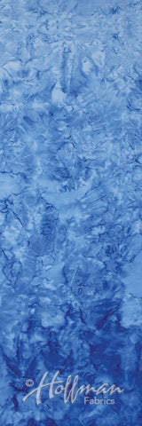 OMBRE  H851 324 Dragonfly Mid Blue to Dark Blue Graduation[25 cm strip across Fabric per unit] Batik Fabric for Patchwork and Quilting