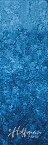 OMBRE  H851 442 Flax Mid Blue to Dark Blue Graduation[25 cm strip across Fabric per unit] Batik Fabric for Patchwork and Quilting