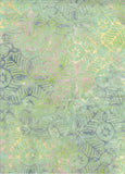 Sale IM-A9 Pale Green Chequerboard Floral Batik Fabric