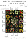KP1BBB-12 Block 12 Dahlia Wreath 16" x 16" Block of Bindy's Bali Baltimore Sampler Quilt Pattern 90" x 74"