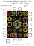 KP1BBB-CP Centre Panel 32" x 48" from Bindy's Bali Baltimore Quilt Pattern 90" x 74"