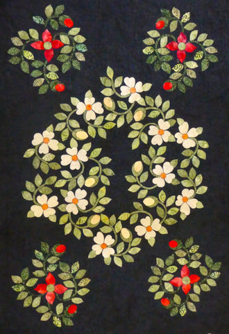 KP1BBB-CP Centre Panel 32" x 48" from Bindy's Bali Baltimore Quilt Pattern 90" x 74"