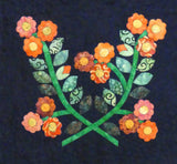 KP1BBB-11  Block 11 Posy Floral Spray 16" x 16" Block of Bindy's Bali Baltimore Sampler Quilt Pattern 90" x 74"