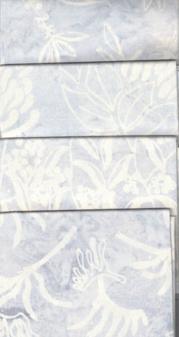 PPSFQ4 BAAL 3 Bundle 4 Fat Quarters Dove Grey Australian Wildflowers