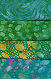 PPSFQ4 Twist Range Aqua Green Pack 4 Fat Quarters Batik Fabric for Patchwork and Quilting