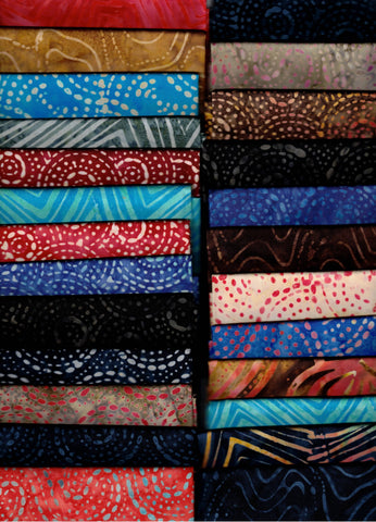 PPSFQ25 DD Dots and Dashes Fat Quarters Batik Australia Range 25 Fat Quarters Batik Cotton 6.25M