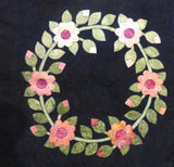 KP1BBB-4 Block 4 Posy Bud Wreath 16" x 16" Block of Bindy's Bali Baltimore Sampler Quilt Pattern 90" x 74"