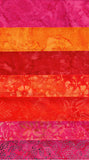 SBFQE7GS-2 Orange pink tonal stamped batik Fat Quarter Eighth Bundle 1.25M
