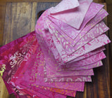 SB5inch20-2 Light to Medium Pink Prints Fabric Roll 20 x 13 cm x 110 cm Strips.