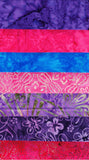 SBFQE7GS-14 Purple and Pink Fat Quarter Batik Bundle of 7 fabrics